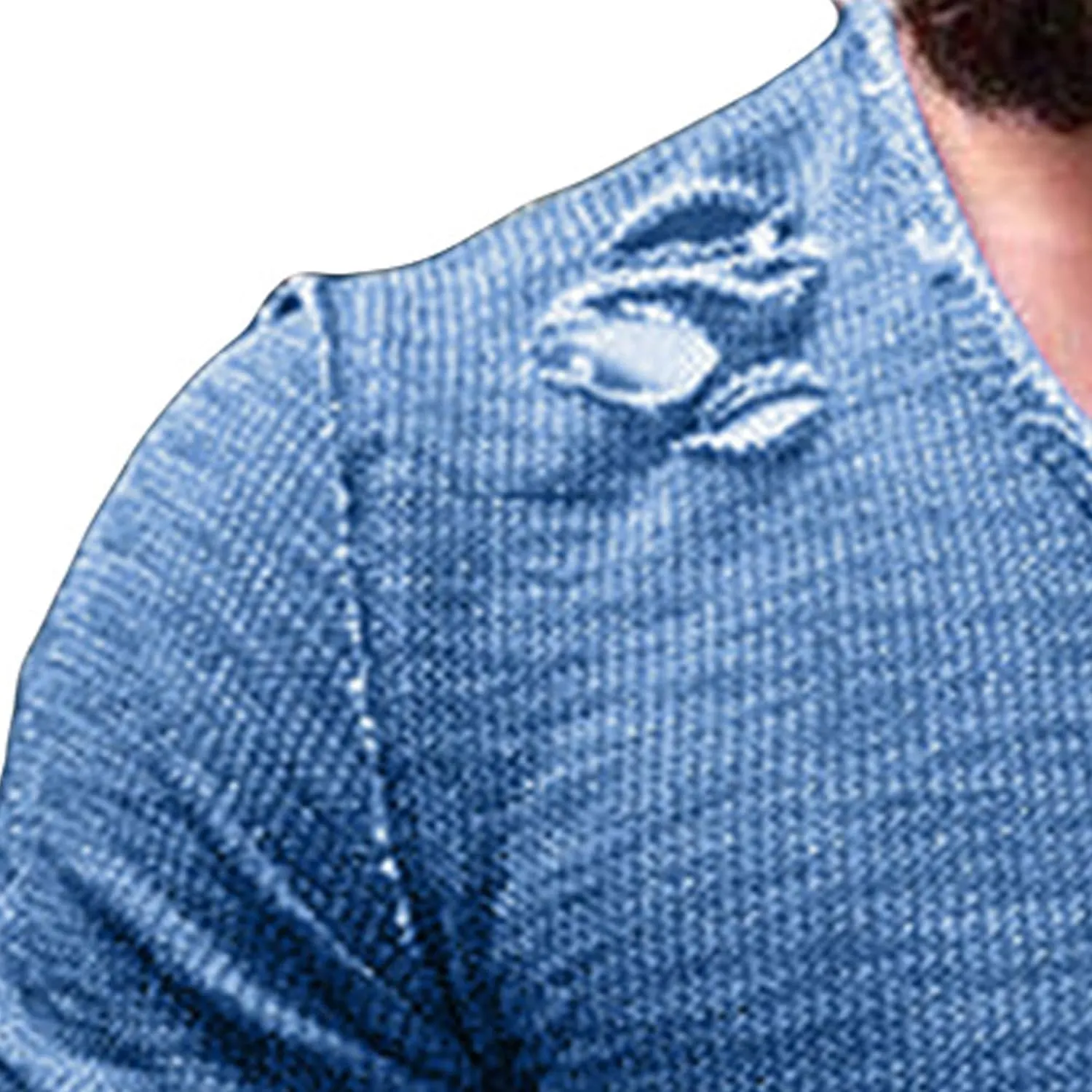 JEsilunmaMY Men's Casual Distressed Ripped T-Shirts Short Sleeve Crewneck Hip Hop Hole Tees Solid Color Workout Gym Shirts