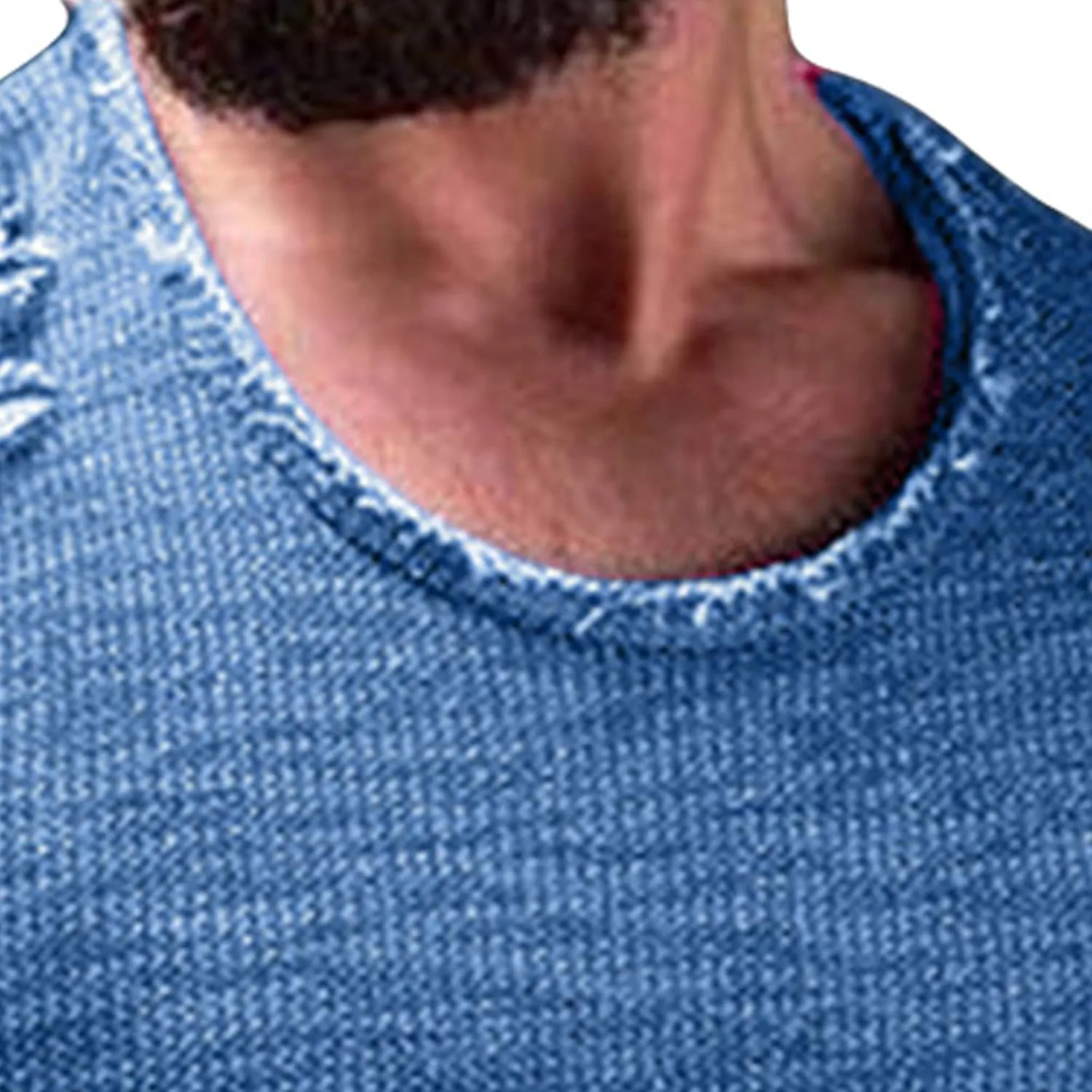 JEsilunmaMY Men's Casual Distressed Ripped T-Shirts Short Sleeve Crewneck Hip Hop Hole Tees Solid Color Workout Gym Shirts