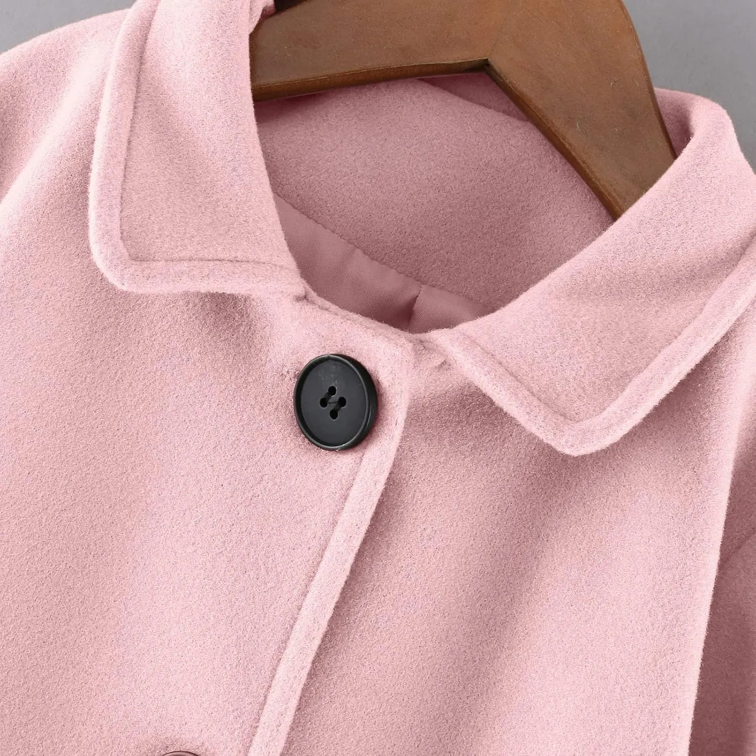 Kids Baby Girls Coat Jacket Warm Jacket Winter Simple Breasted Trench Coat Outwear Wool Blend Coat for 18M-6T