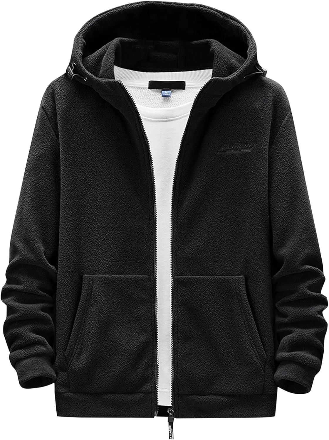 LCMTWX Hoodies for Guys Winter Casual Loose Solid Hooded Sweater Top With Zip Pockets Men's Hooded Fleece Sweatshirt Men's