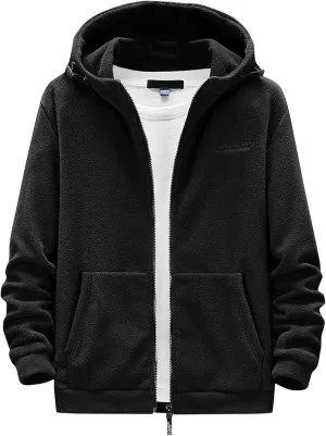 LCMTWX Hoodies for Guys Winter Casual Loose Solid Hooded Sweater Top With Zip Pockets Men's Hooded Fleece Sweatshirt Men's