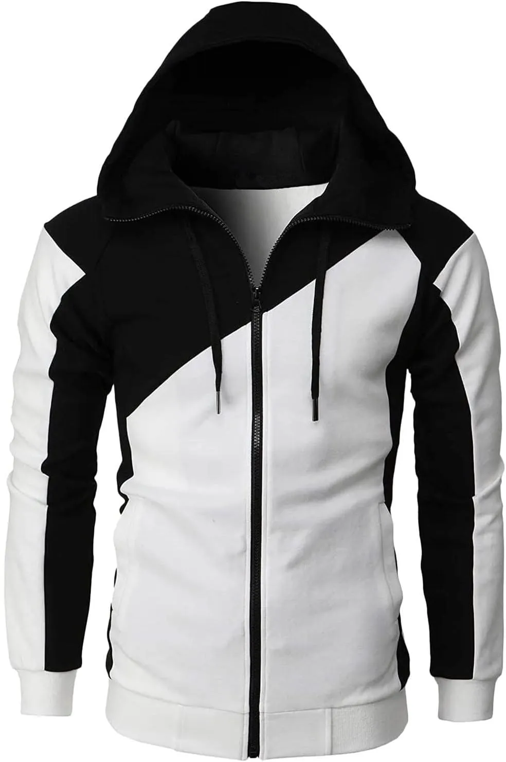 LCMTWX Men Hoodies And Winter Casual Loose Solid Hooded Sweater Top Men's Hooded Fleece Sweatshirt Zip Up Hoody Pullover &