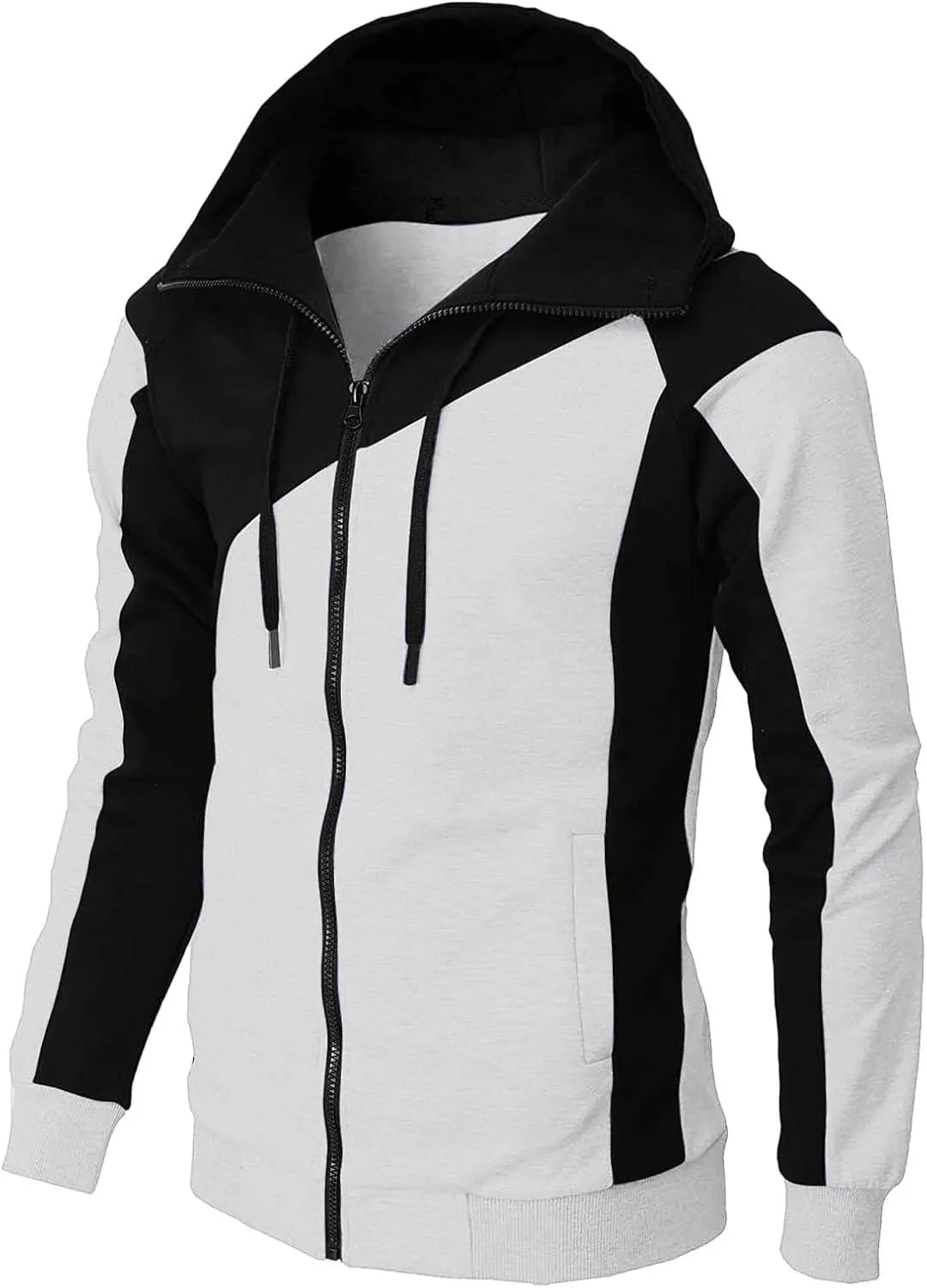 LCMTWX Men Hoodies And Winter Casual Loose Solid Hooded Sweater Top Men's Hooded Fleece Sweatshirt Zip Up Hoody Pullover &