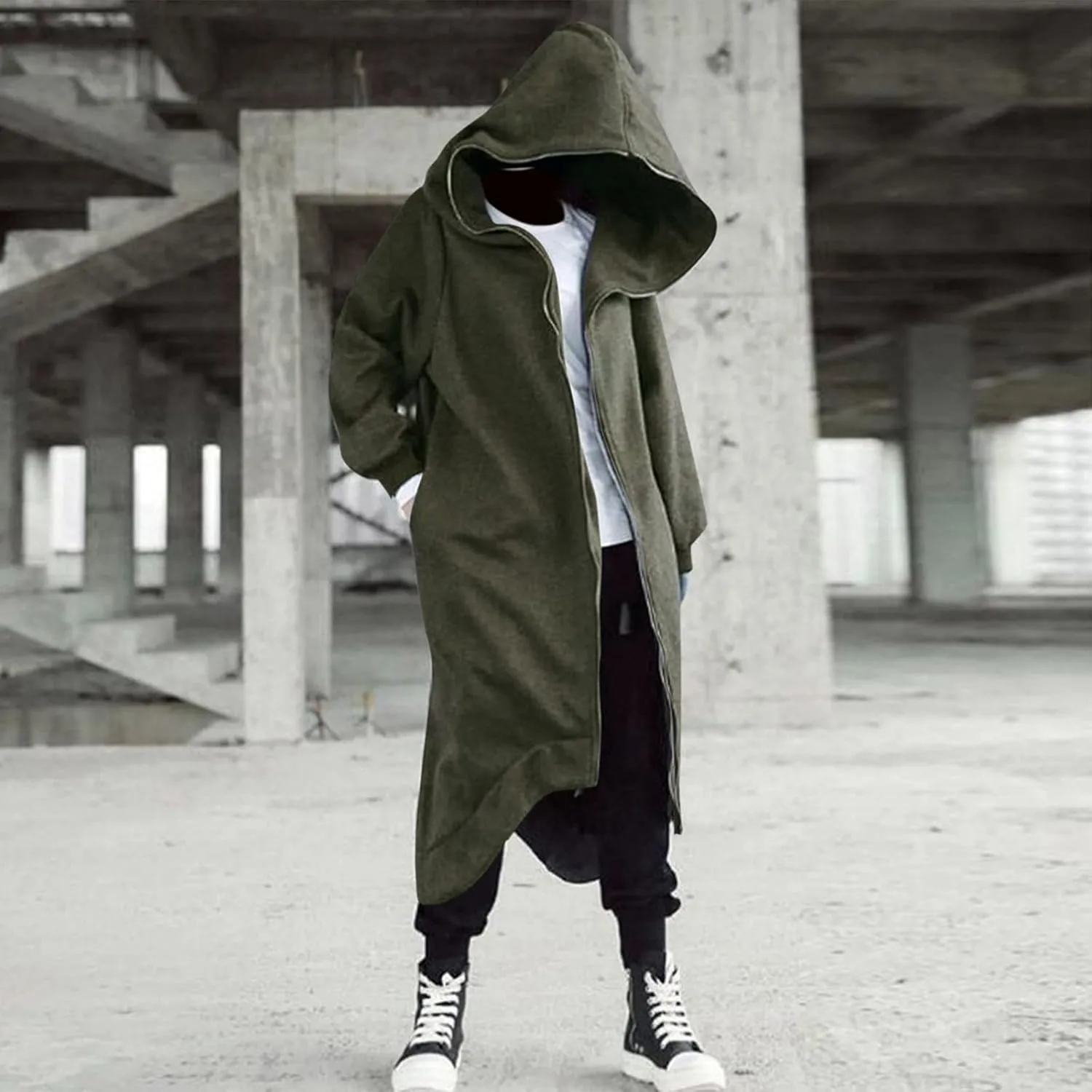 LCMTWX Men's Fashion Hoodies & Sweatshirts Solid Hooded Sweater Top With Zip Pockets Pullover Hooded Sweatshirt for Men