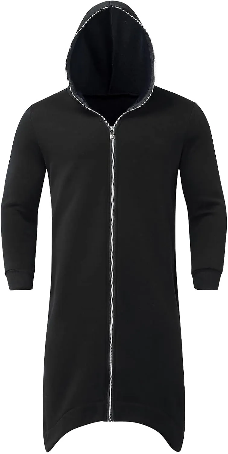 LCMTWX Men's Hooded Fleece Sweatshirt Large Size Sweater Jacket With Zip Pockets Graphic Drawstring Pullover Long Sleeve