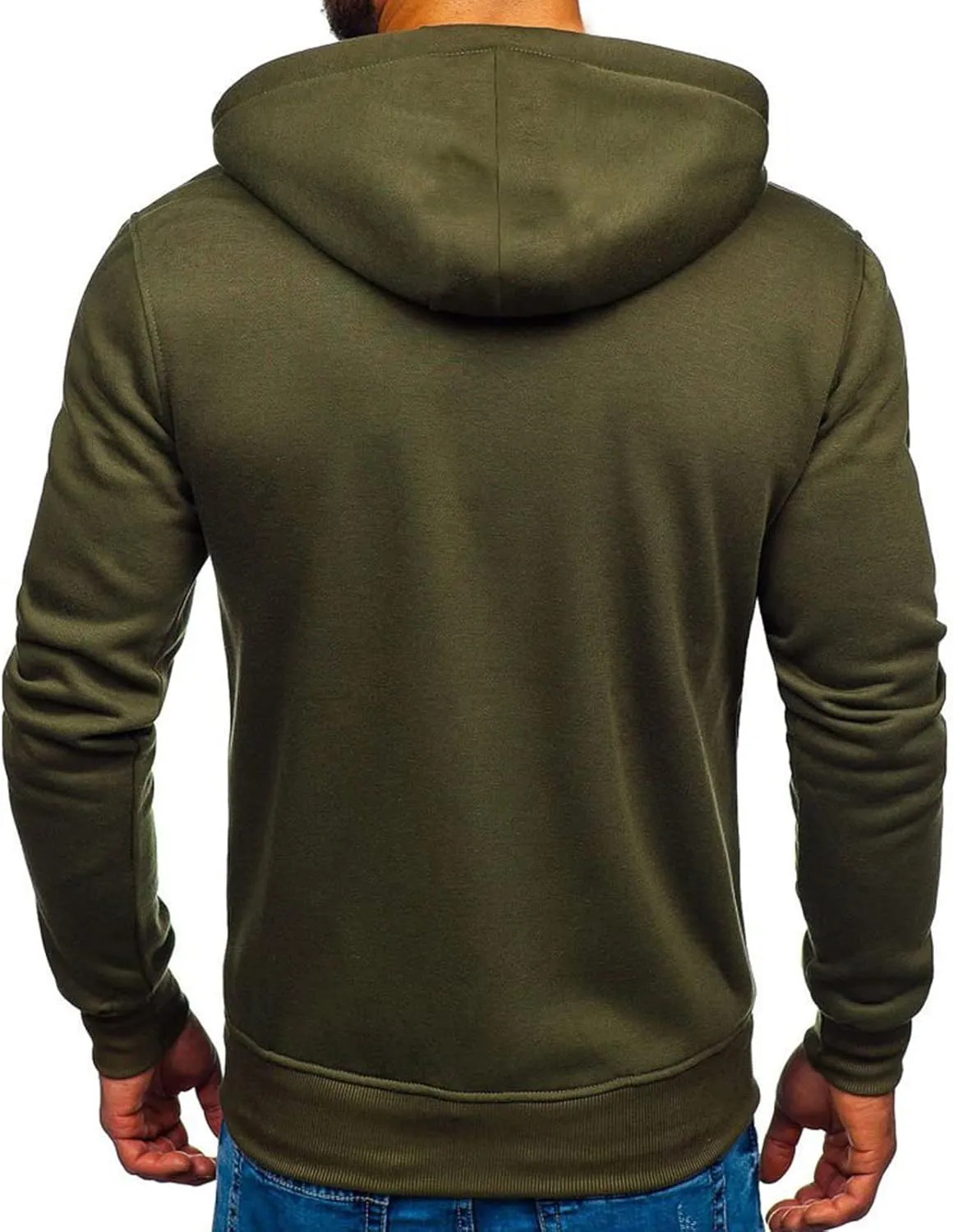 LCMTWX Men's Hooded Fleece Sweatshirt Large Size Sweater Jacket With Zip Pockets Graphic Drawstring Pullover Long Sleeve