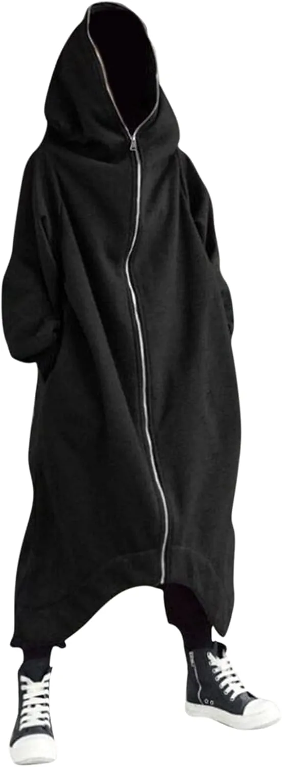 LCMTWX Men's Hooded Fleece Sweatshirt Loose Solid Hooded Sweater Top Midweight Fleece Sweatshirt Pullover & Full Zip