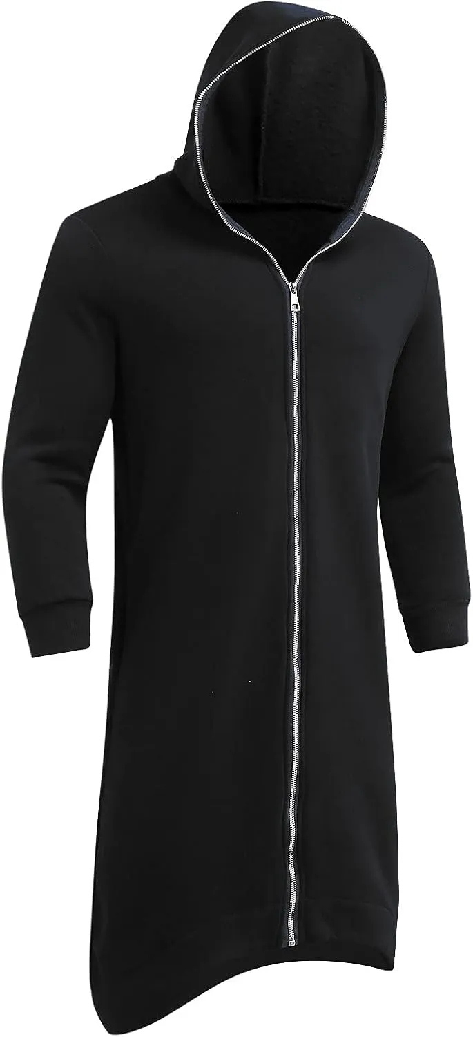 LCMTWX Men's Hooded Fleece Sweatshirt Loose Solid Hooded Sweater Top Midweight Fleece Sweatshirt Pullover & Full Zip