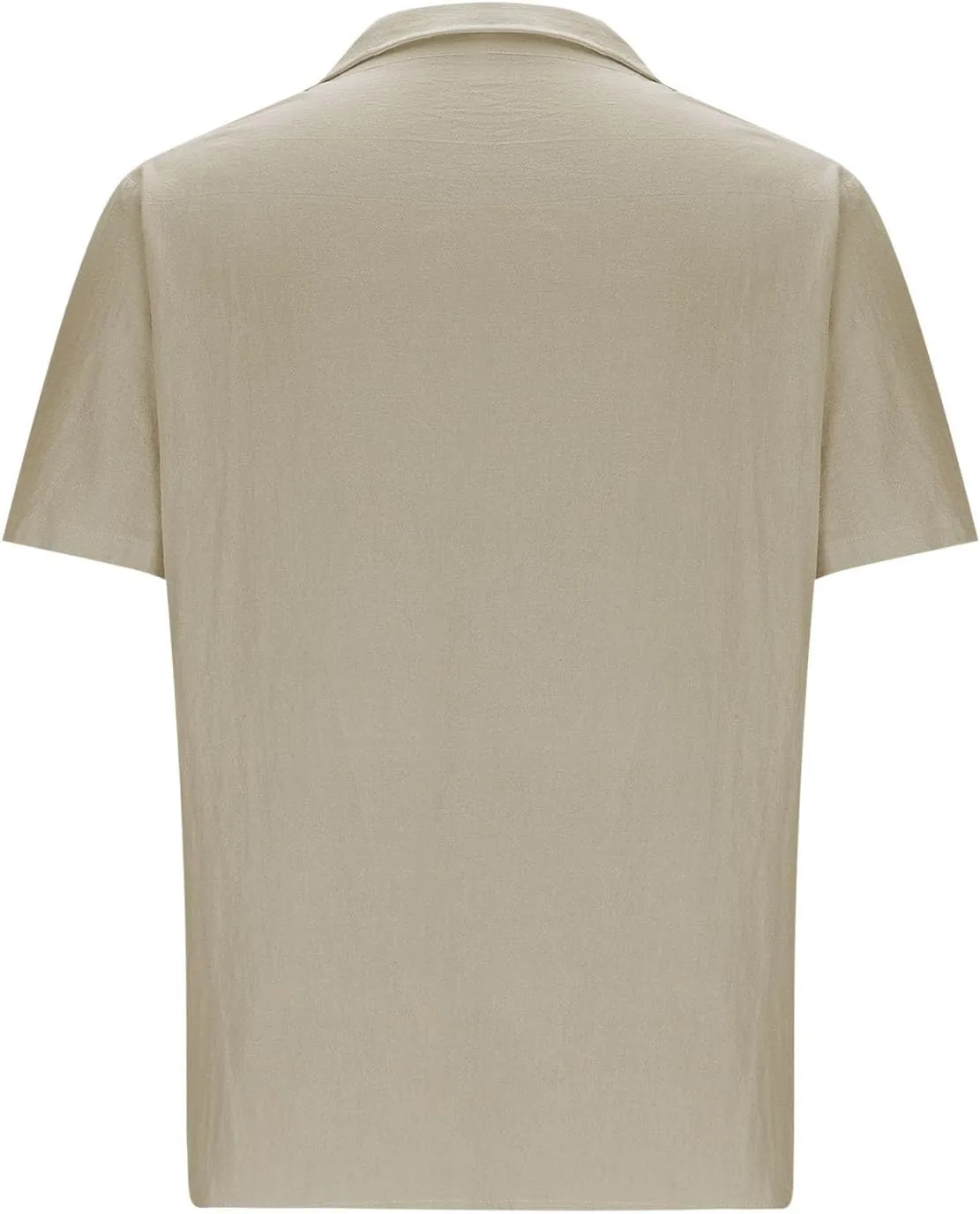 Linen Shirts for Men Mens Short Sleeve Button Down Shirts Collared Summer Beach T-Shirts Vacation Tops