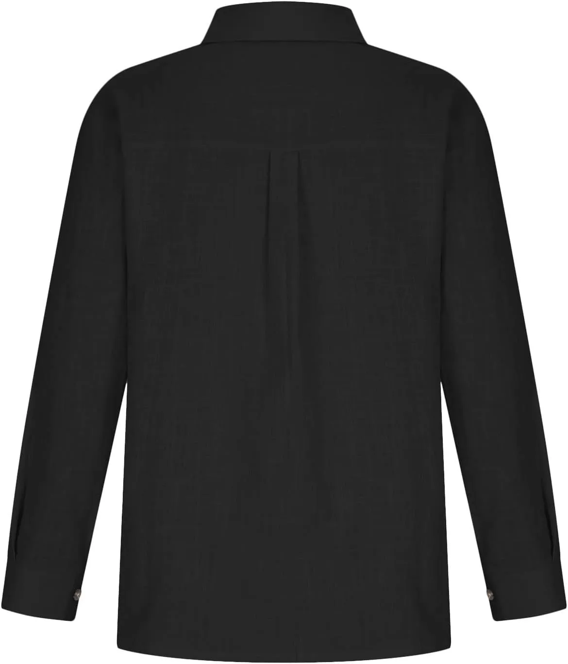 Linen Shirts for Women Long Sleeve Button Down T Shirts Dressy Casual Tops Solid Casual Work Blouses with Pocket