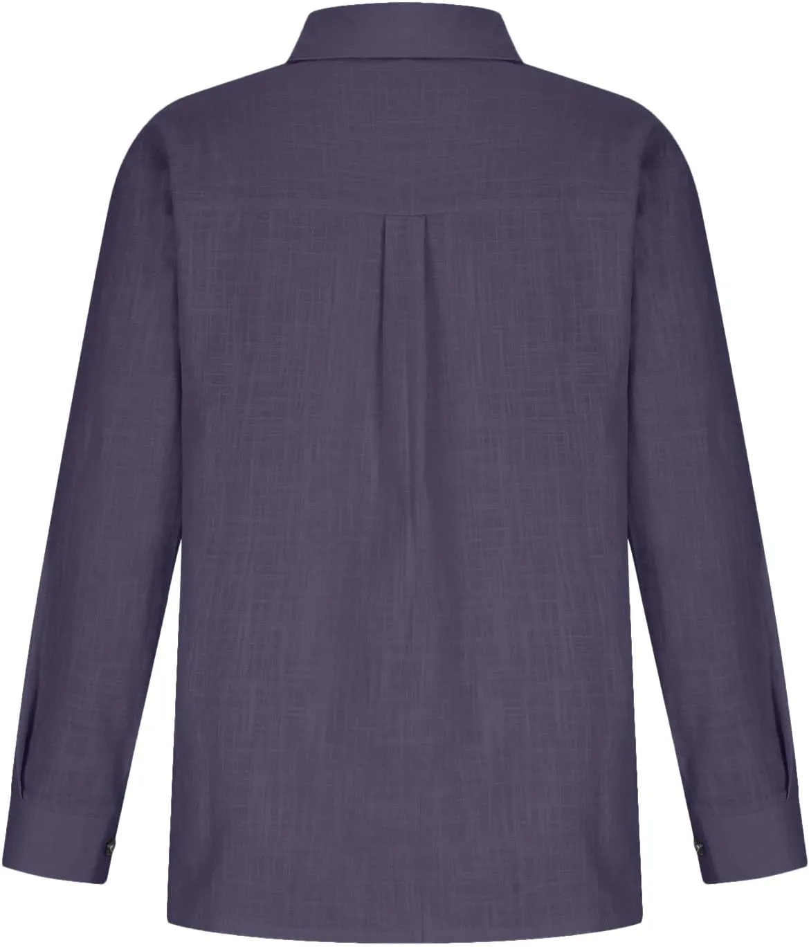 Linen Shirts for Women Long Sleeve Button Down T Shirts Dressy Casual Tops Solid Casual Work Blouses with Pocket