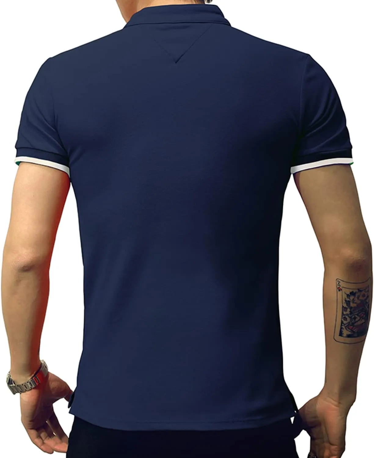 LOGEEYAR Mens Fashion Polo Henley Shirts Short/Long Sleeve Casual T-Shirts Slim Fit Cotton Polo Shirts for Men