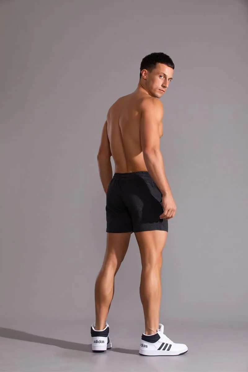 Men's 3 Inch Running Shorts Gym Training Bodybuilding Shorts Breathable Cotton Sports Shorts