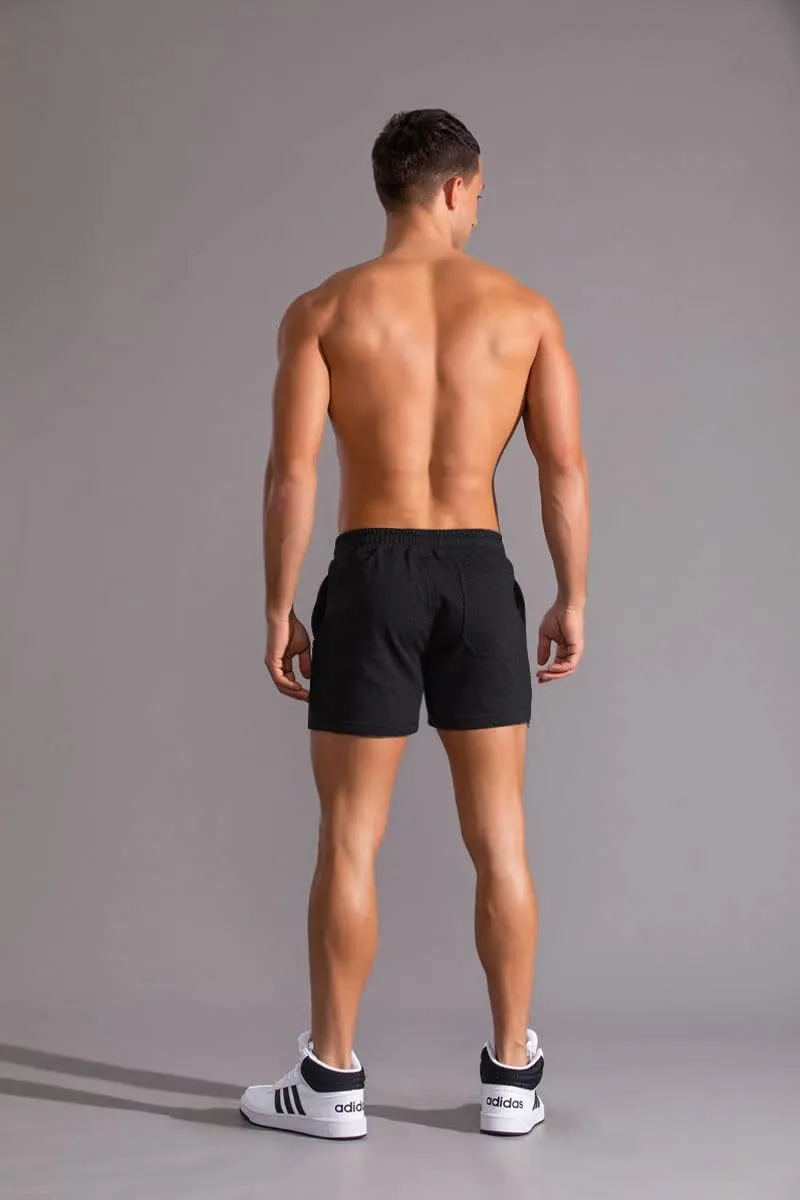 Men's 3 Inch Running Shorts Gym Training Bodybuilding Shorts Breathable Cotton Sports Shorts