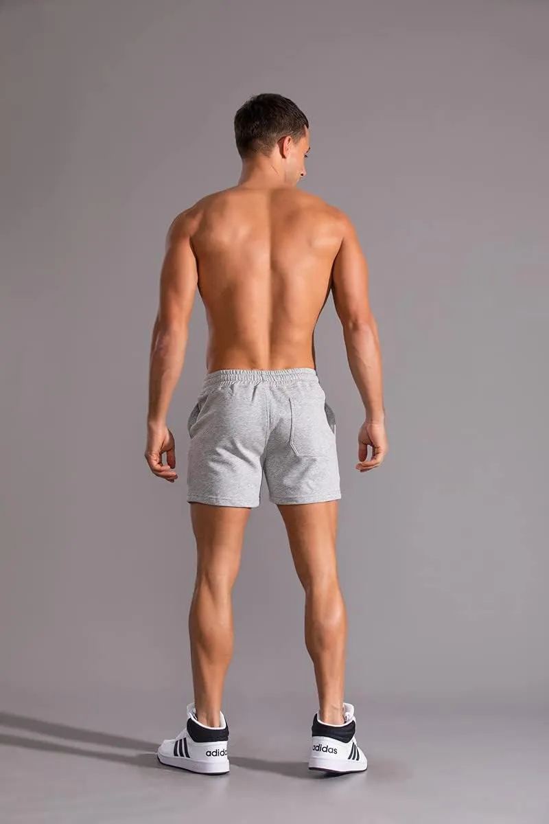 Men's 3 Inch Running Shorts Gym Training Bodybuilding Shorts Breathable Cotton Sports Shorts