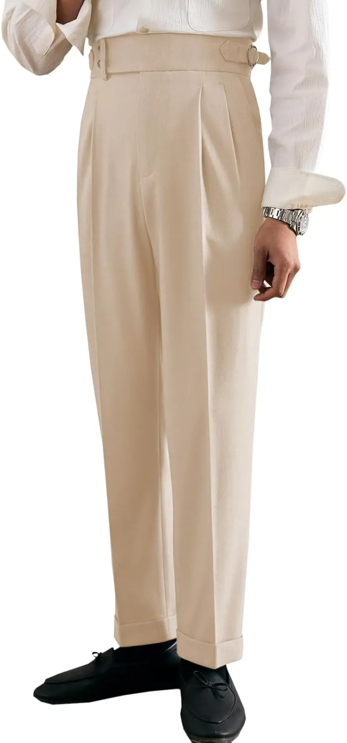 Men's Business Pants Versatile Italian Casual Straight Formal Classic Fit Dress Pants Trousers