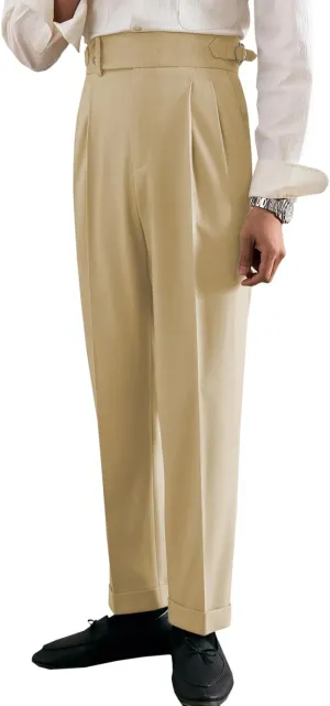 Men's Business Pants Versatile Italian Casual Straight Formal Classic Fit Dress Pants Trousers