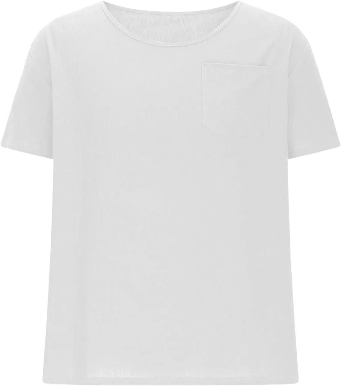 Men's Cotton Linen T Shirt Short Sleeve Crew Neck Tops Casual Summer Lightweight Loose Classic Basic Tee Shirts