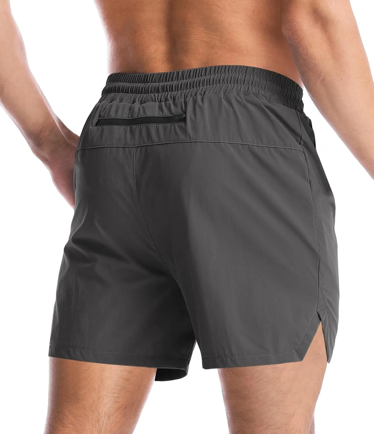Men's Gym Workout Shorts with Zipper Pockets - 5" Lightweight Running Athletic Shorts Bodybuilding Training