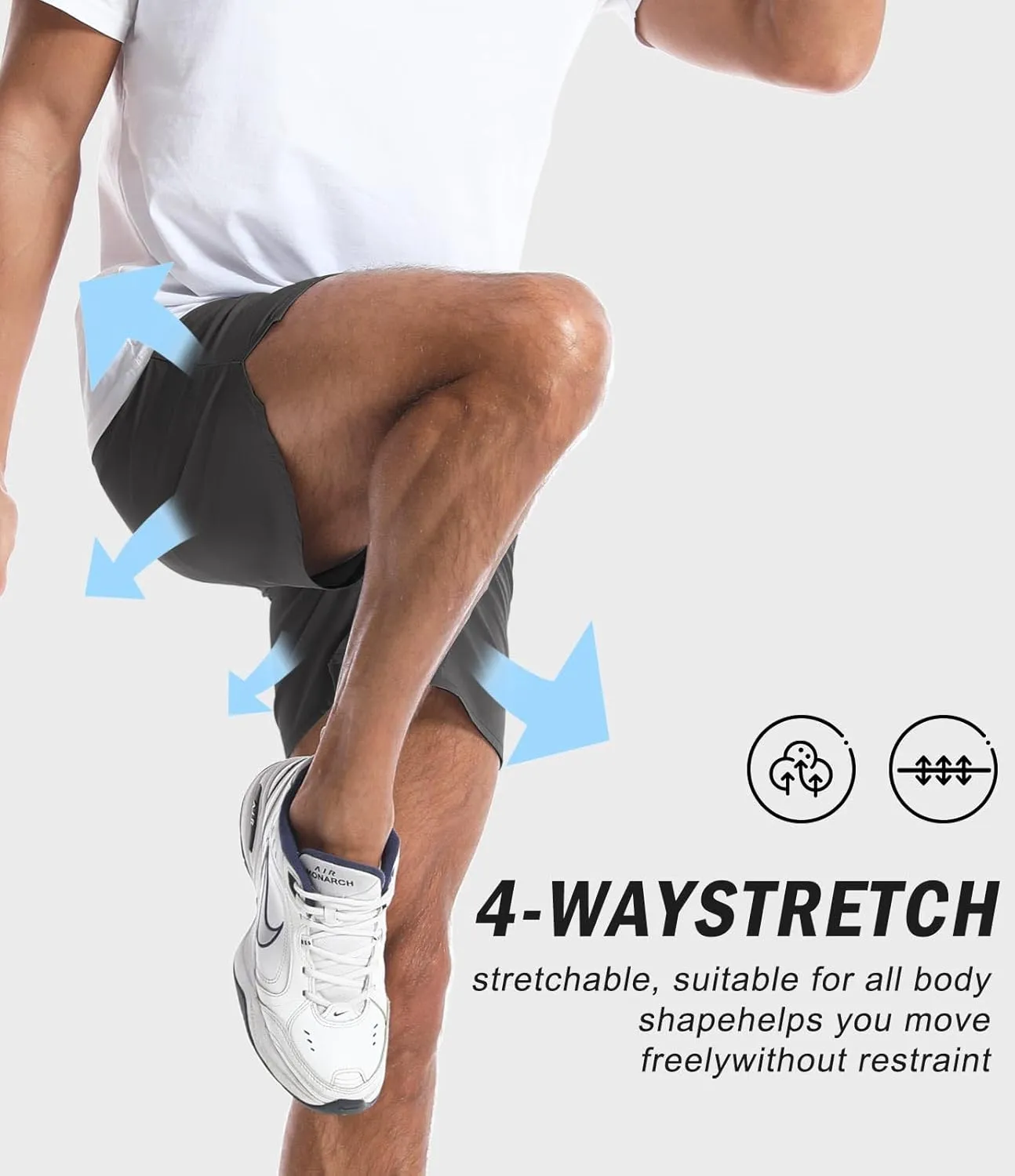 Men's Gym Workout Shorts with Zipper Pockets - 5" Lightweight Running Athletic Shorts Bodybuilding Training
