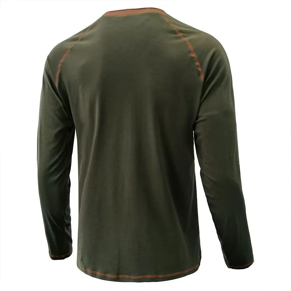 Men's Henley Shirts Raglan Long Sleeve Casual Slim Fit Lightweight Fashion T-Shirts