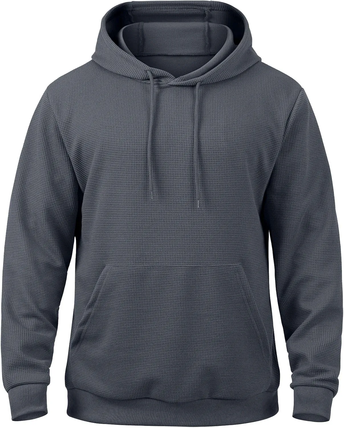 Mens Hooded Sweatshirt Long Sleeve Drawstring Solid Color Hoodies With Pocket Casual Relaxed Fit Pullover Shirts Tops