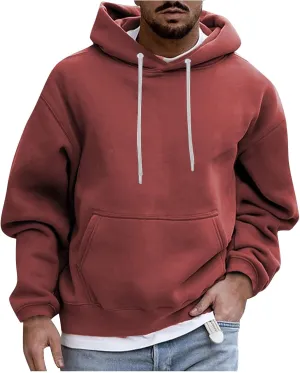Men'S Hoodies,Big And Tall Plain Hoodie Sweatshirts Fashion Hooded Pullover Casual Long Sleeve Fall Top M-4Xl