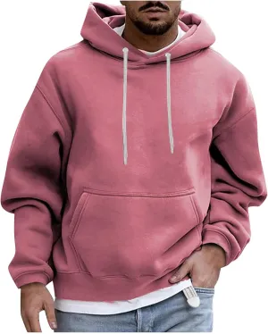 Men'S Hoodies,Big And Tall Plain Hoodie Sweatshirts Fashion Hooded Pullover Casual Long Sleeve Fall Top M-4Xl