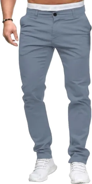 Men's Slim Fit Stylish Business Pants Stretch Casual Solid Formal Pants Lightweight Joggers Outdoor Trousers