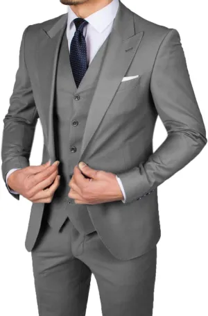 Men's Suit 3 Pieces Stretch Slim Fit Formal Business Suit Sets Blazer for Groomsmen