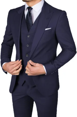 Men's Suit 3 Pieces Stretch Slim Fit Formal Business Suit Sets Blazer for Groomsmen