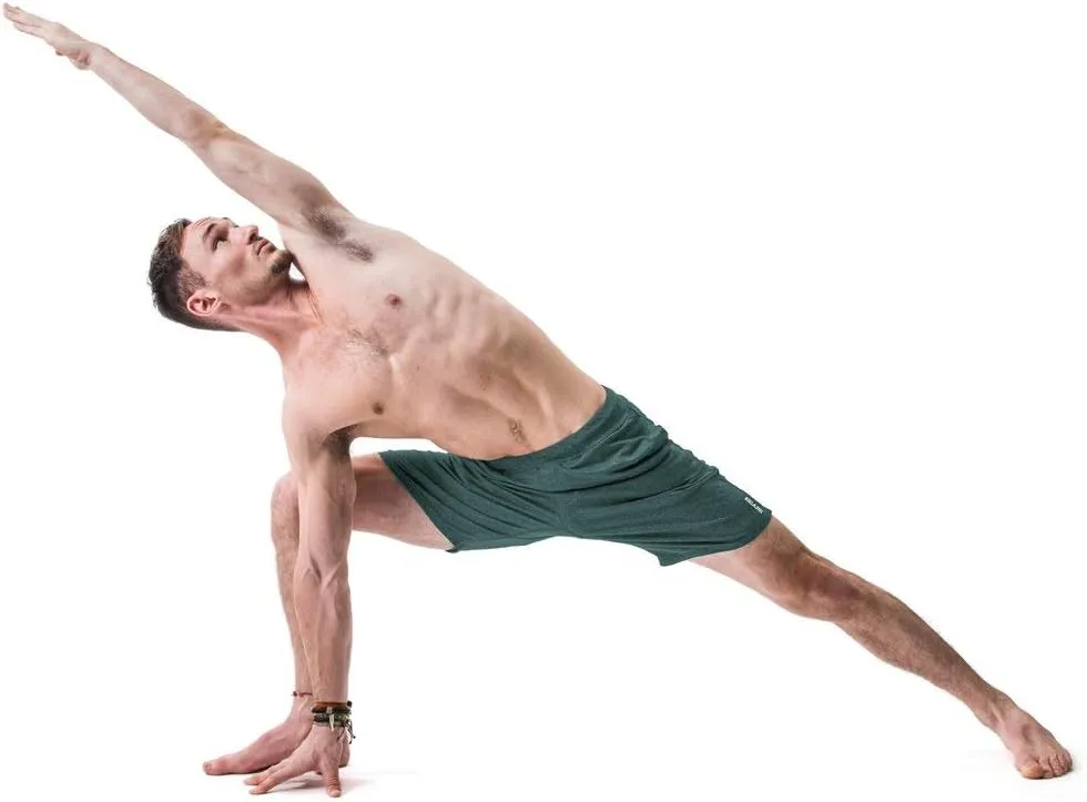 Men's Swerve Pocketless Yoga Training Shorts w/Non-Restrictive Inner Liner - 7" Inseam - Workout, Gym, Training, Run, Tennis