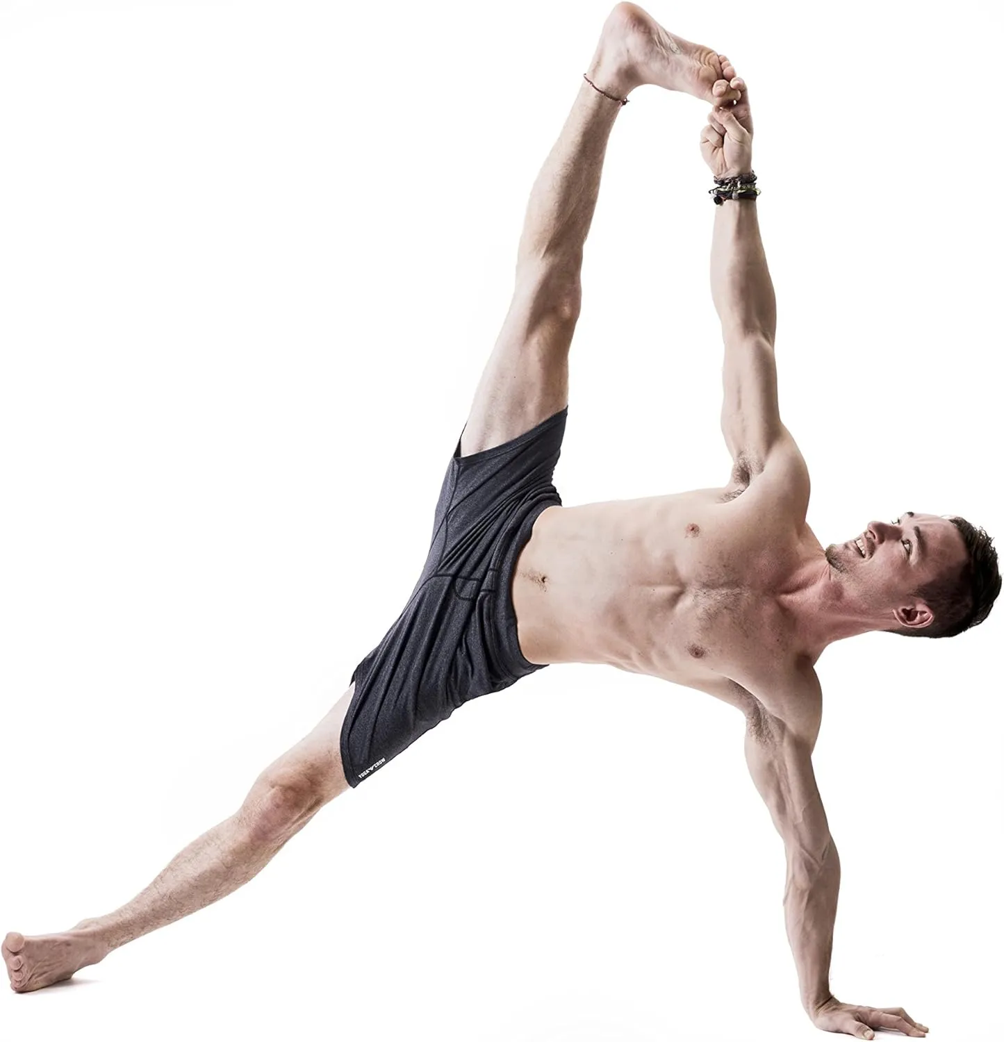 Men's Swerve Pocketless Yoga Training Shorts w/Non-Restrictive Inner Liner - 7" Inseam - Workout, Gym, Training, Run, Tennis