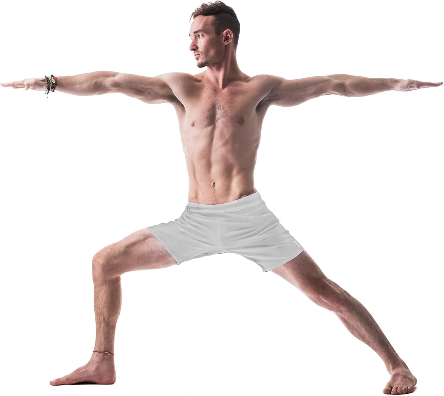 Men's Swerve Pocketless Yoga Training Shorts w/Non-Restrictive Inner Liner - 7" Inseam - Workout, Gym, Training, Run, Tennis
