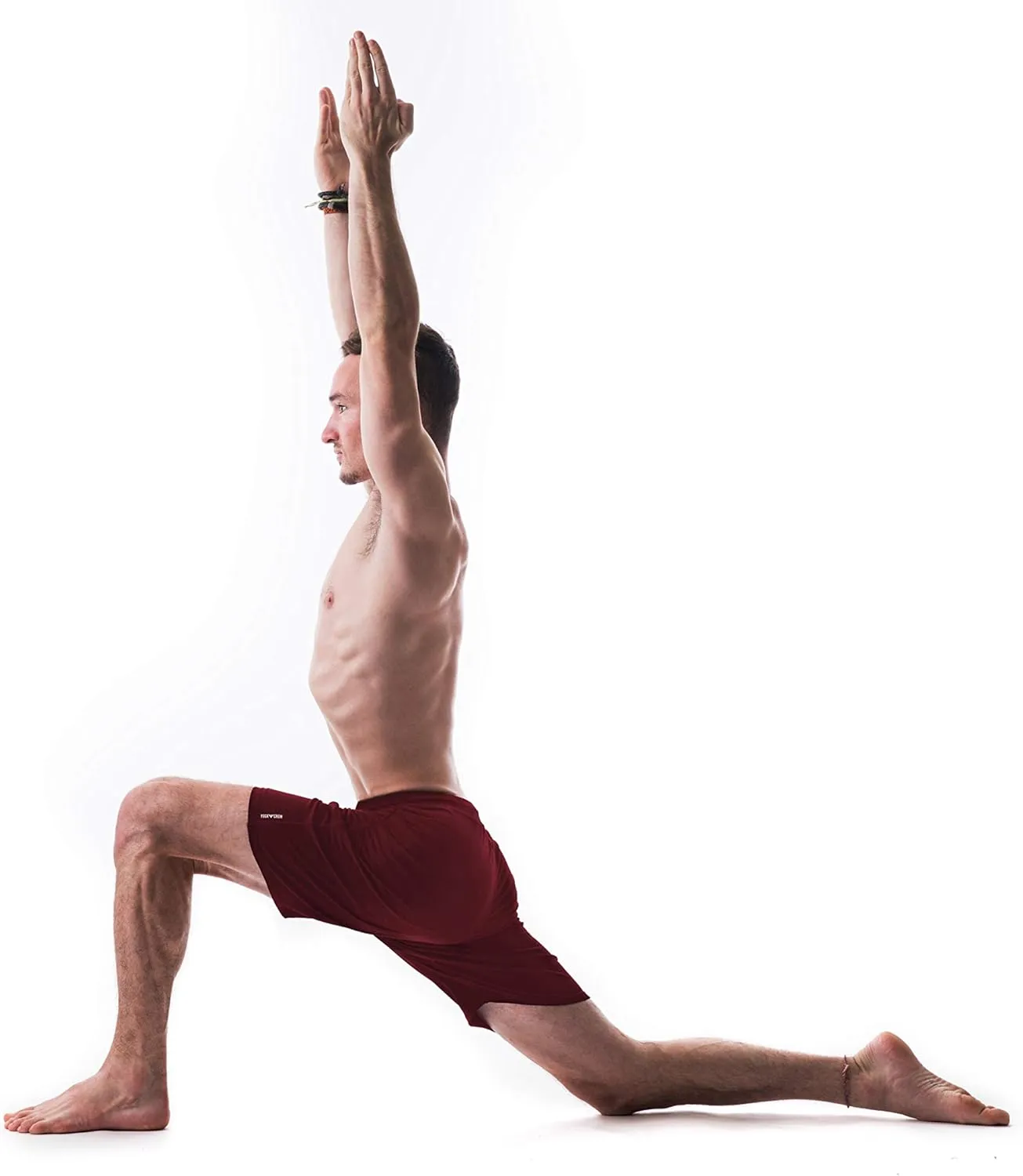 Men's Swerve Pocketless Yoga Training Shorts w/Non-Restrictive Inner Liner - 7" Inseam - Workout, Gym, Training, Run, Tennis