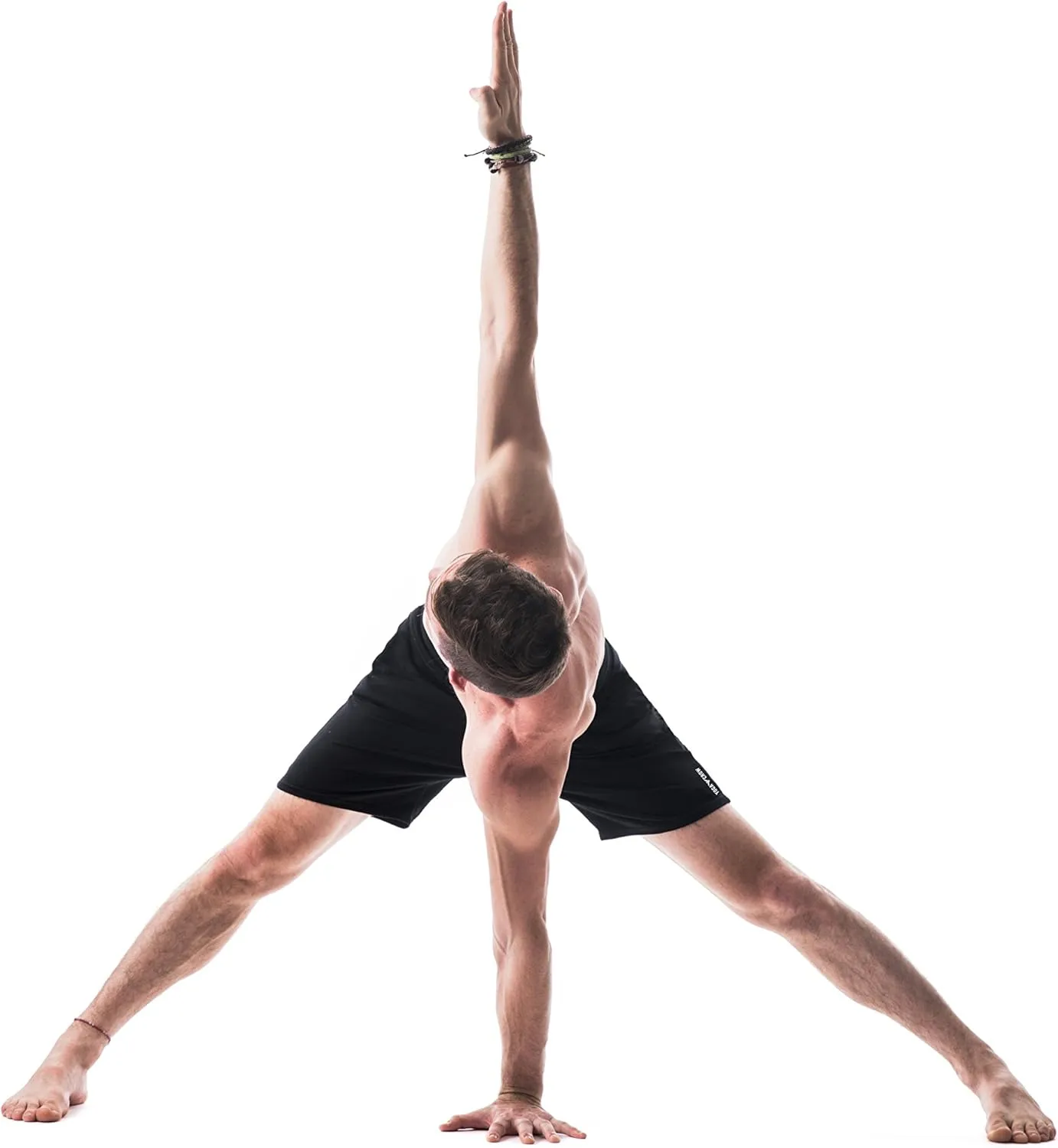Men's Swerve Pocketless Yoga Training Shorts w/Non-Restrictive Inner Liner - 7" Inseam - Workout, Gym, Training, Run, Tennis