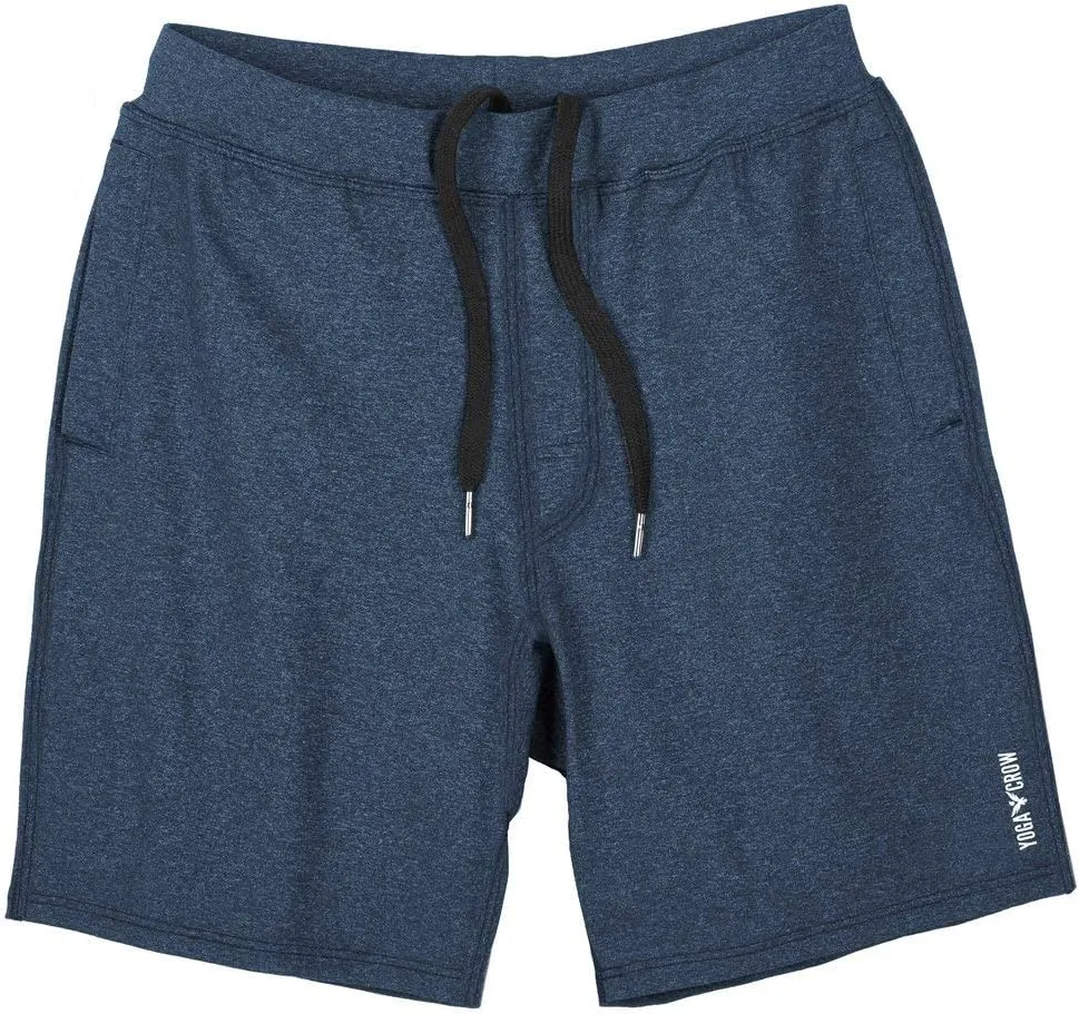 Men's Swerve Pocketless Yoga Training Shorts w/Non-Restrictive Inner Liner - 7" Inseam - Workout, Gym, Training, Run, Tennis