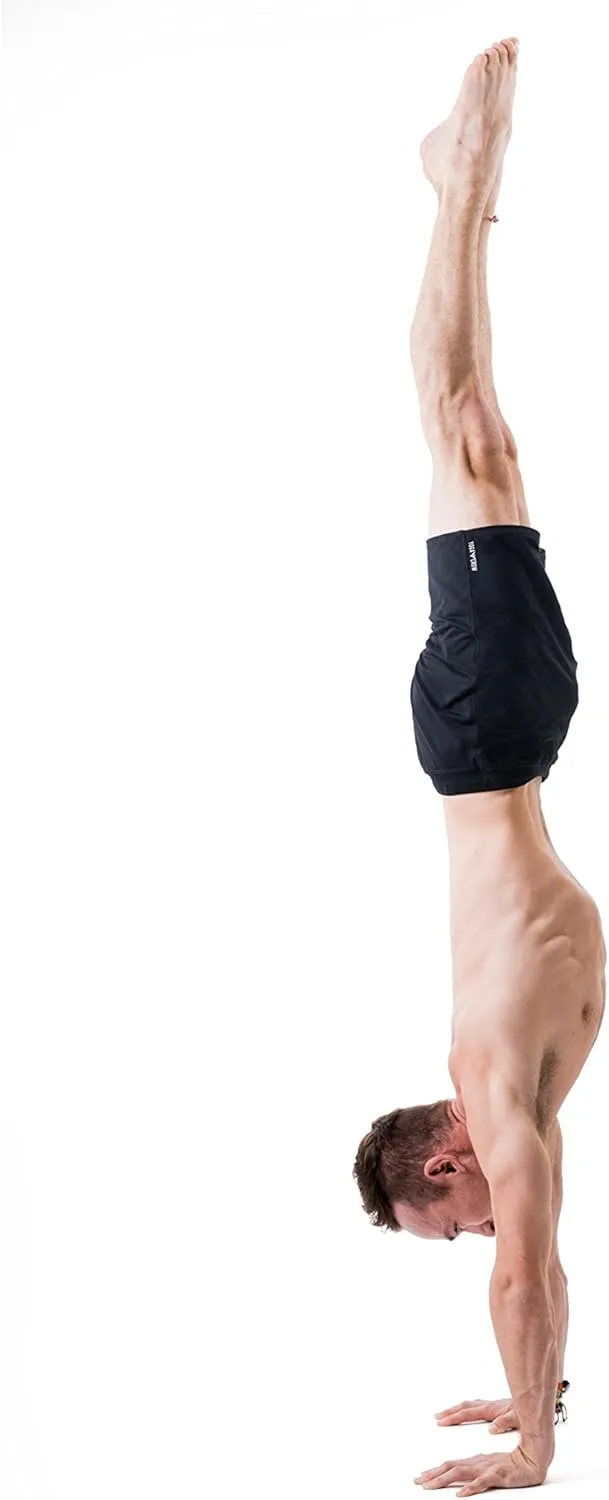 Men's Swerve Pocketless Yoga Training Shorts w/Non-Restrictive Inner Liner - 7" Inseam - Workout, Gym, Training, Run, Tennis