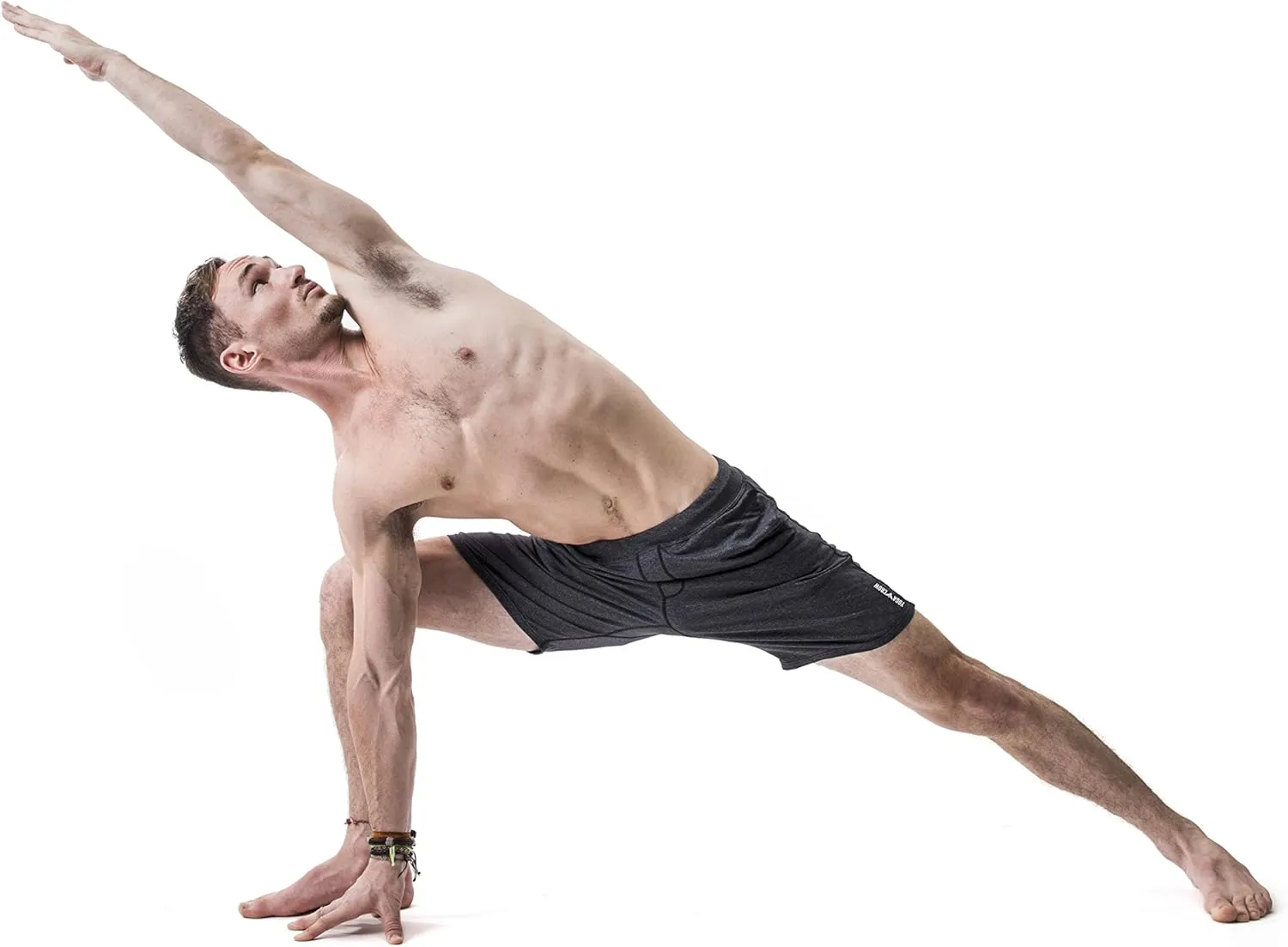 Men's Swerve Pocketless Yoga Training Shorts w/Non-Restrictive Inner Liner - 7" Inseam - Workout, Gym, Training, Run, Tennis