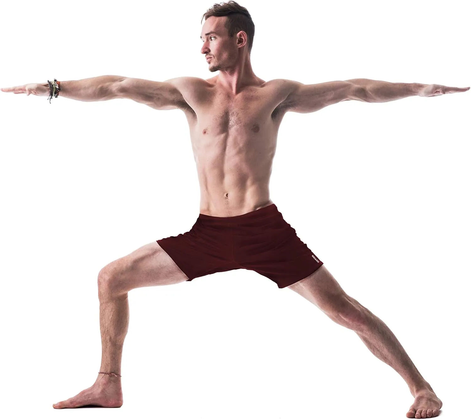 Men's Swerve Pocketless Yoga Training Shorts w/Non-Restrictive Inner Liner - 7" Inseam - Workout, Gym, Training, Run, Tennis