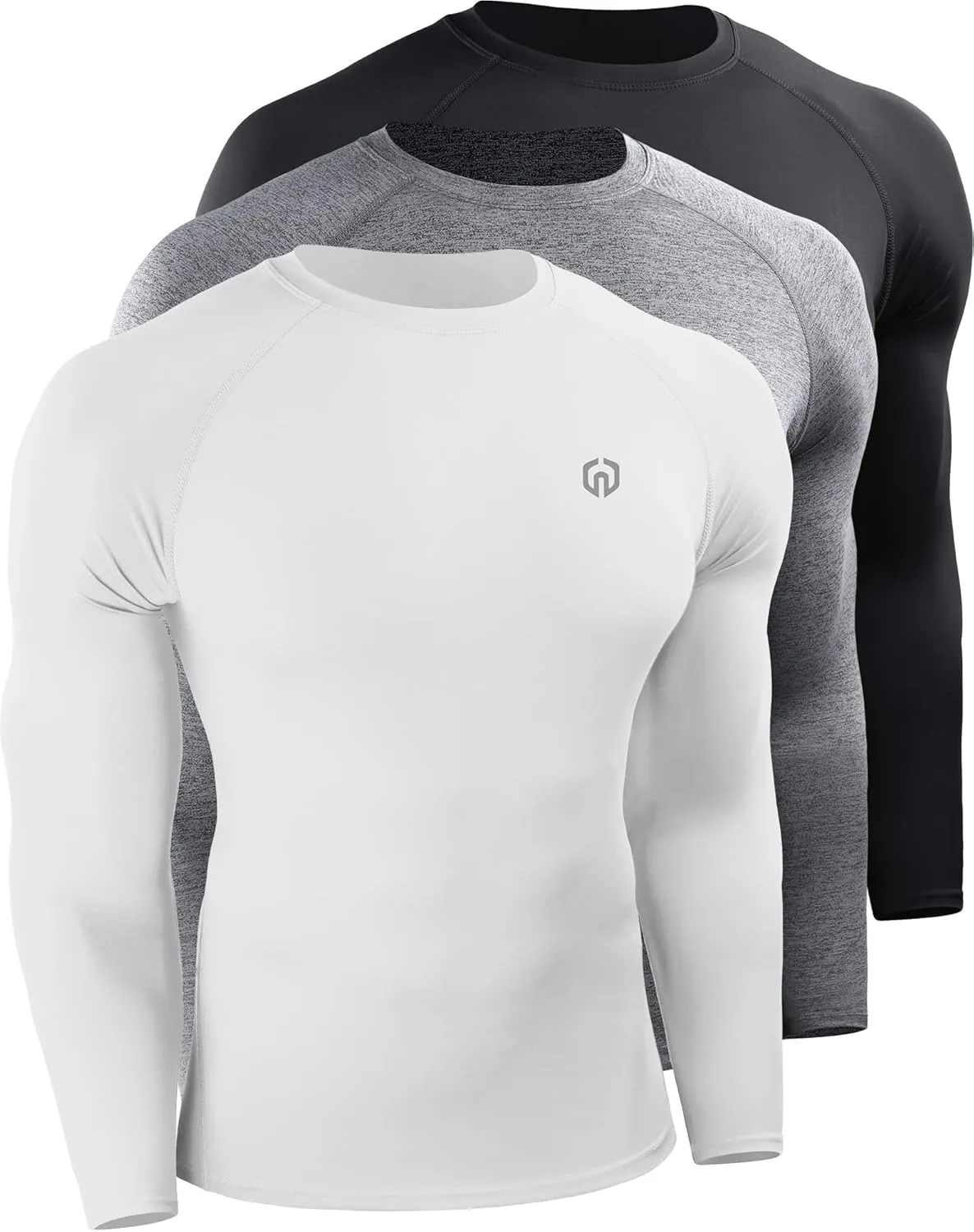 NELEUS Men's 3 Pack Athletic Compression Shirt Running Shirts