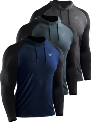 NELEUS Men's Running Shirt Long Sleeve Workout Shirts with Hoods