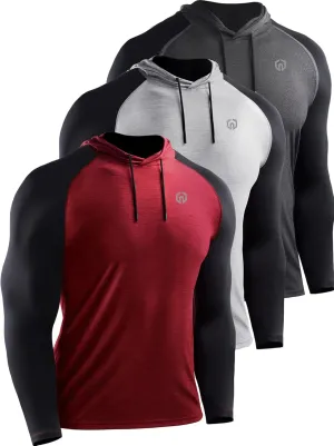 NELEUS Men's Running Shirt Long Sleeve Workout Shirts with Hoods