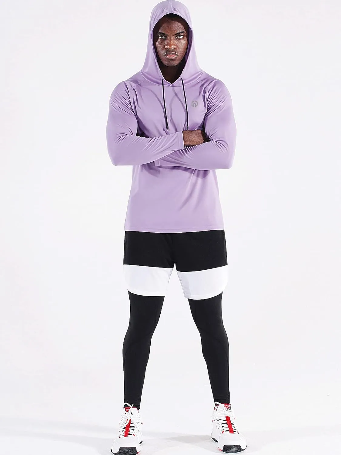 NELEUS Men's Running Shirt Long Sleeve Workout Shirts with Hoods