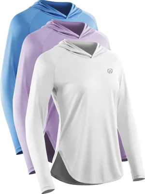 NELEUS Women's Sun Protection Running Shirts Workout Athletic Shirts with Hoods