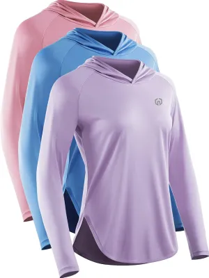NELEUS Women's Sun Protection Running Shirts Workout Athletic Shirts with Hoods