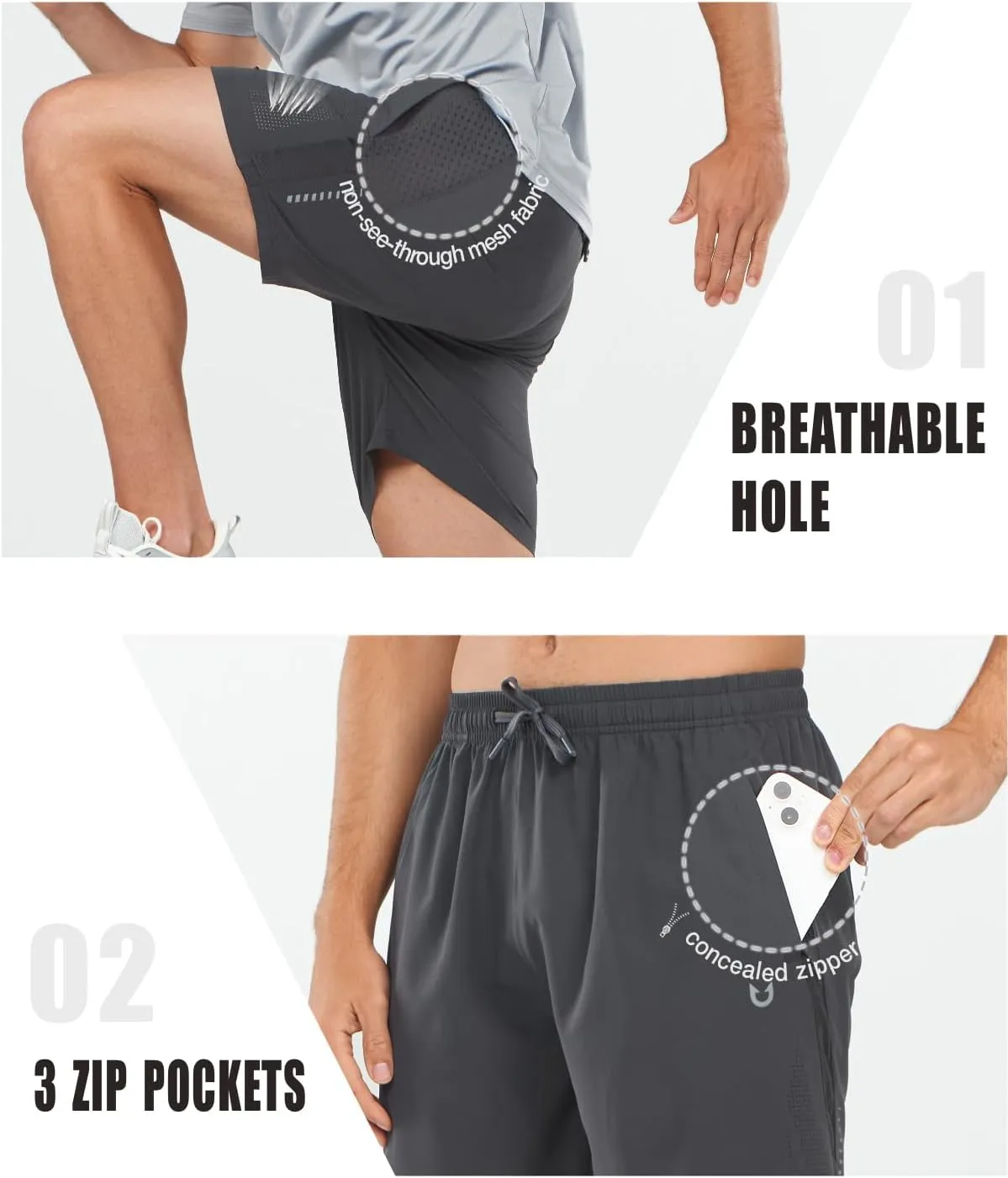 NORTHYARD Men's Gym Shorts 7 Inch Quick Dry Running Shorts Lightweight Athletic Workout Training Sports Shorts