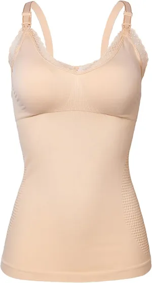 Nursing Cami Tank Tops for Breastfeeding, Women Lace Nursing Tops Maternity Shirts, Camisoles with Built in Bra