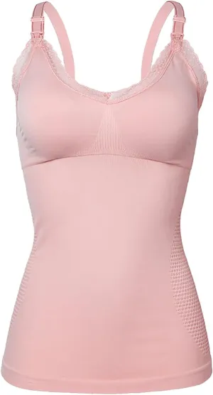 Nursing Cami Tank Tops for Breastfeeding, Women Lace Nursing Tops Maternity Shirts, Camisoles with Built in Bra
