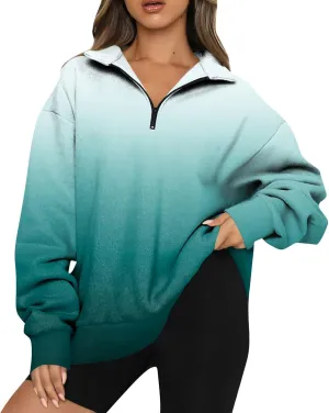 Oversized Sweatshirt For Wome 2023 Quarter Zip Pullover Long Sleeve Sweatshirt Hoodie Sweater Y2K Clothes